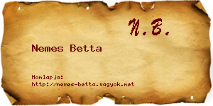 Nemes Betta névjegykártya